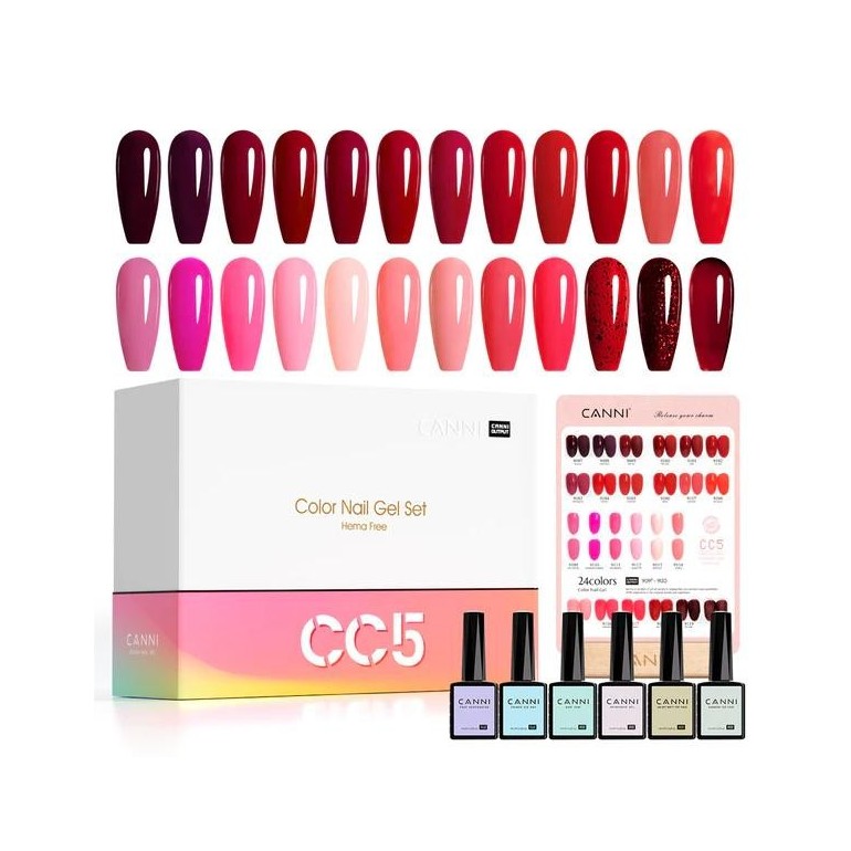 Kit 30 Esmaltes CC5 Hema Tpo CanniEsmaltes Permanentes UñasCANNI