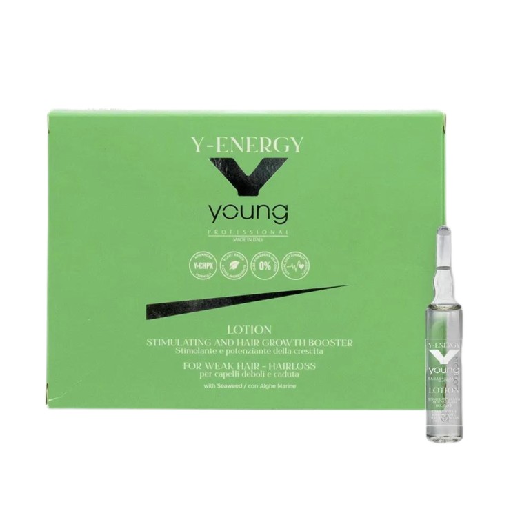 Loción Y-Energy Estimulante y potenciador del crecimiento capilar 12 x 10 ml YoungAmpollas y TratamientosTodoBelleza.pro