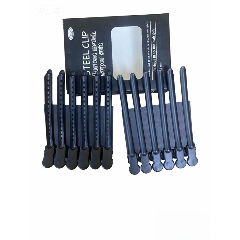 Pinza Metalica Negra Peluqueria 12...