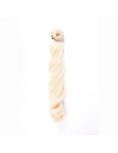 Coleta rizada sintético Nº613 rubio platino natural 50 cm...
