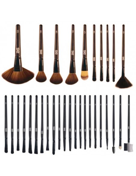 Manta con 32 Pinceles de Maquillaje Leopardo Ag