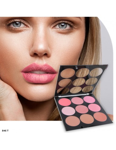 Paleta de Coloretes Mate 9 Tonos Exilir Make Up