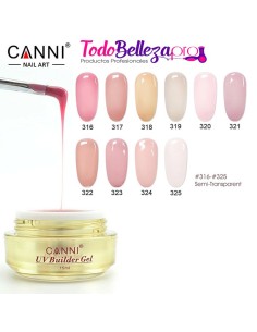 Gel de Construcción Color Semitransparente 15 ml Canni