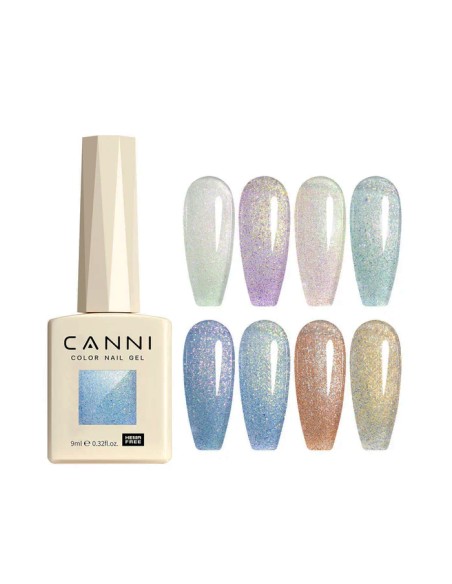 Esmalte Permanente Aurora Glitter Hema Tpo Free Series 9ml Canni